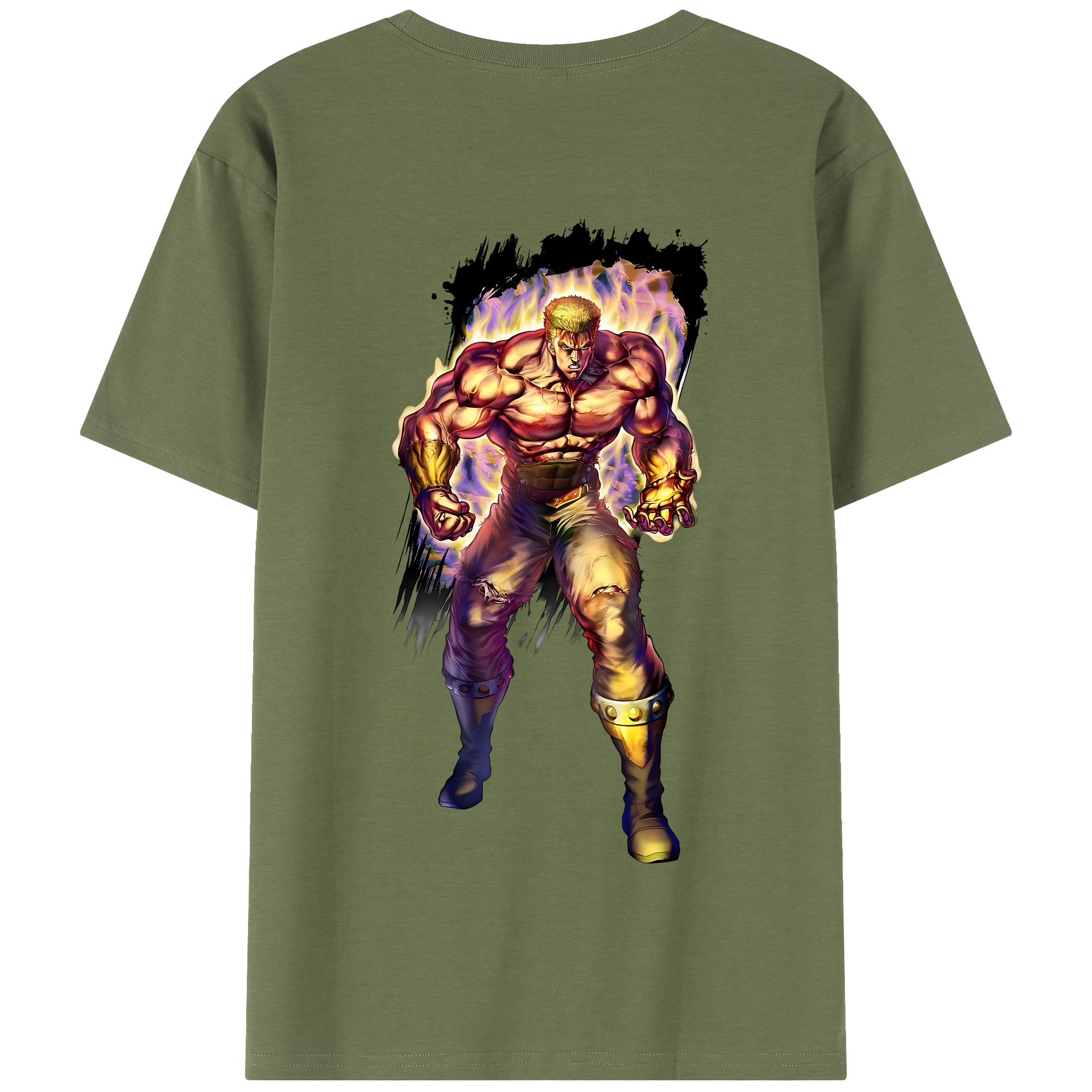 （画像用） 北斗の拳 Fist of the North Star 綿100％半袖Tシャツ（背面プリント）